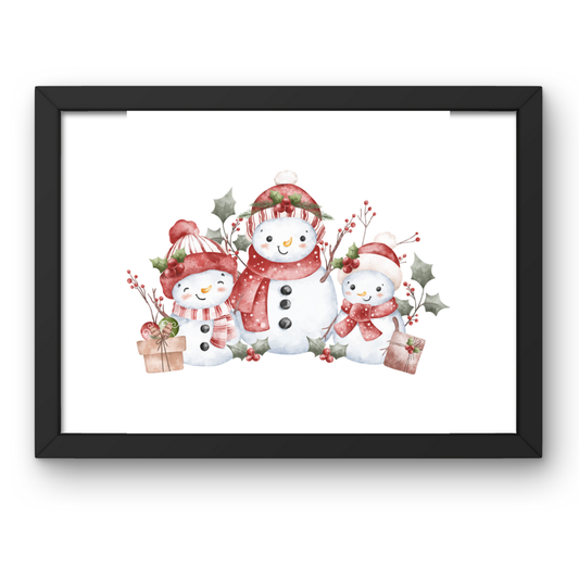 Personalized Printed Metal Plates and Photo Frames Snowman 3