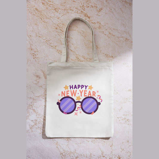 Customised Christmas & New Year Tote Bags HNY Glasses