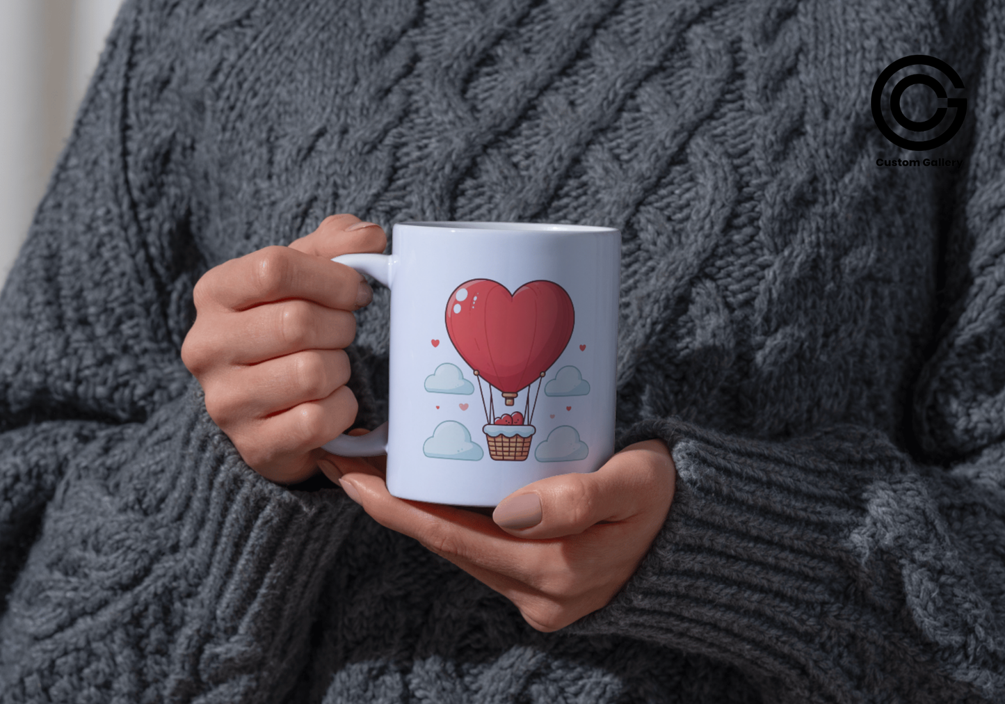 Customised and Personalised Valentine's Day Mugs Birds Balloon