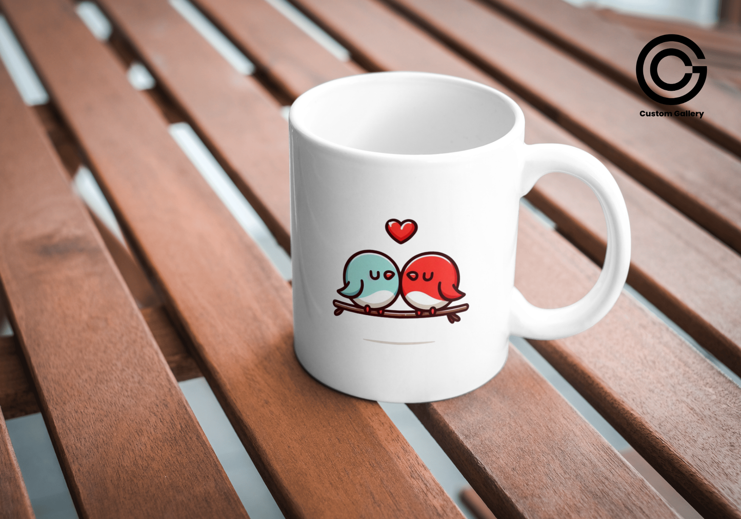 Customised and Personalised Valentine's Day Mugs Birds Balloon